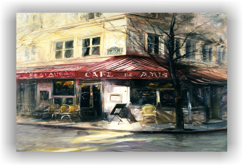 tablou - terasa restaurant " Cafe de Amis"